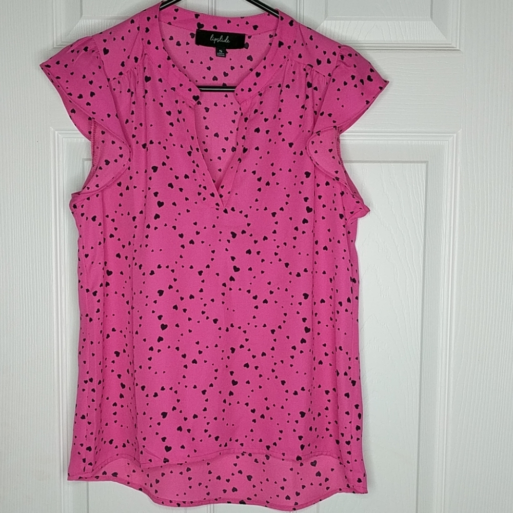 Pink and black blouse